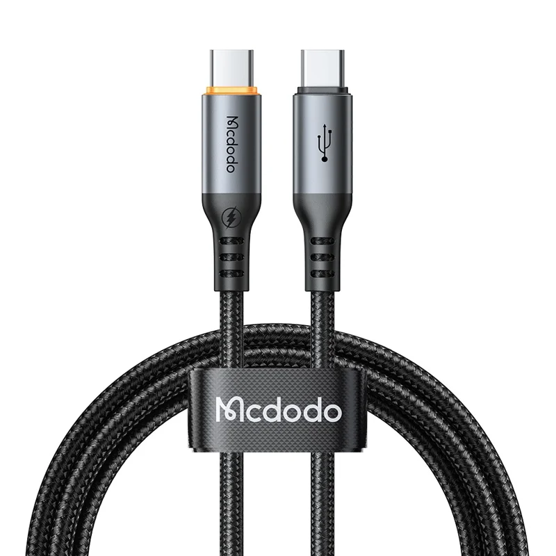 MCDODO CA-2040 PD 100W 1.2M USB-C to C Fast Charging Data Cable with Smart Auto Power Off E-Marker Chip - Black