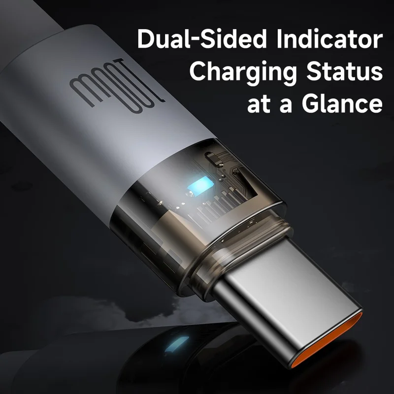 MCDODO CA-558 1.2m 100W Fast Charging Wire USB-C to USB-C Nylon Braided Data Cable with LED Indicator - White