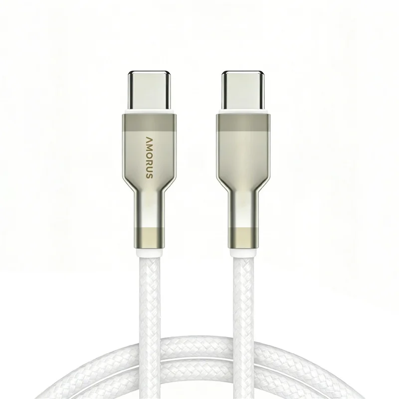 AMORUS 1m PD 3.0 60W Fast Charging USB-C to USB-C Cable Nylon Braided Data Wire for Samsung / Xiaomi / Google
