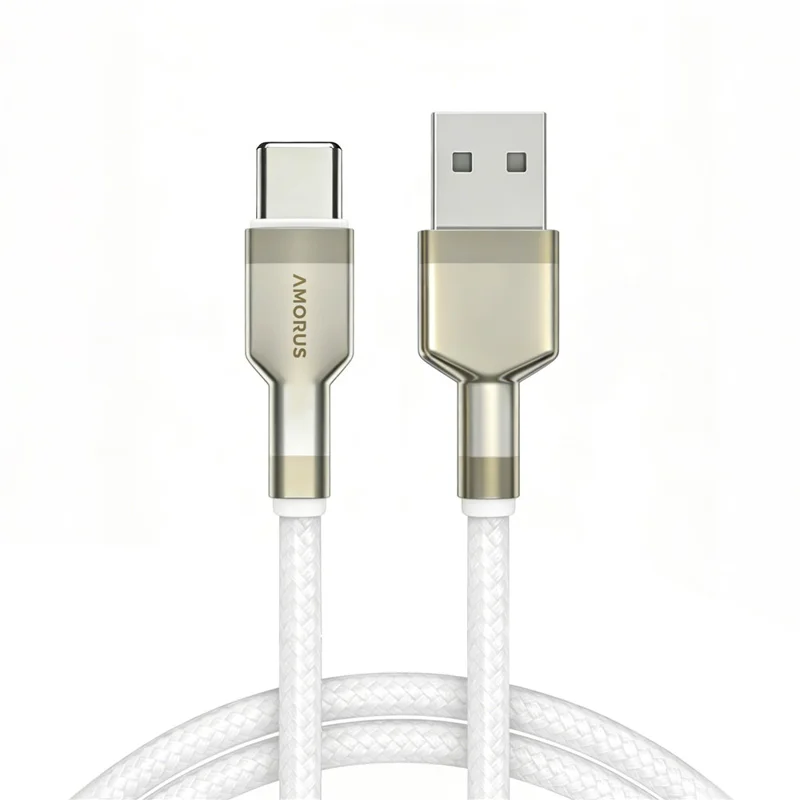 AMORUS 1m USB-A to USB-C PD 3.0 12W 2.4A Fast Charging Wire Nylon Braided Data Cable