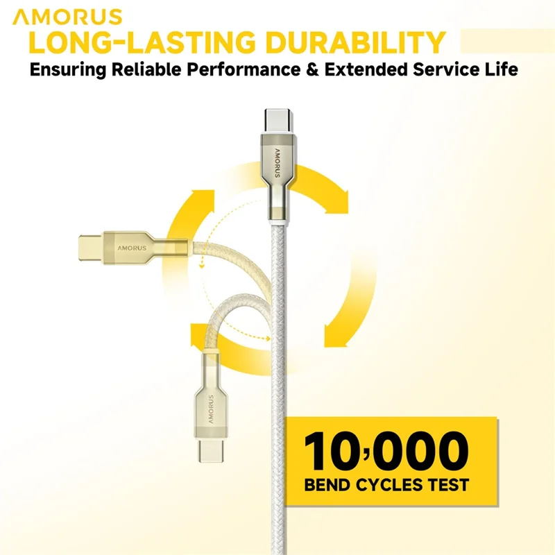 AMORUS 1m USB-A to USB-C PD 3.0 12W 2.4A Fast Charging Wire Nylon Braided Data Cable