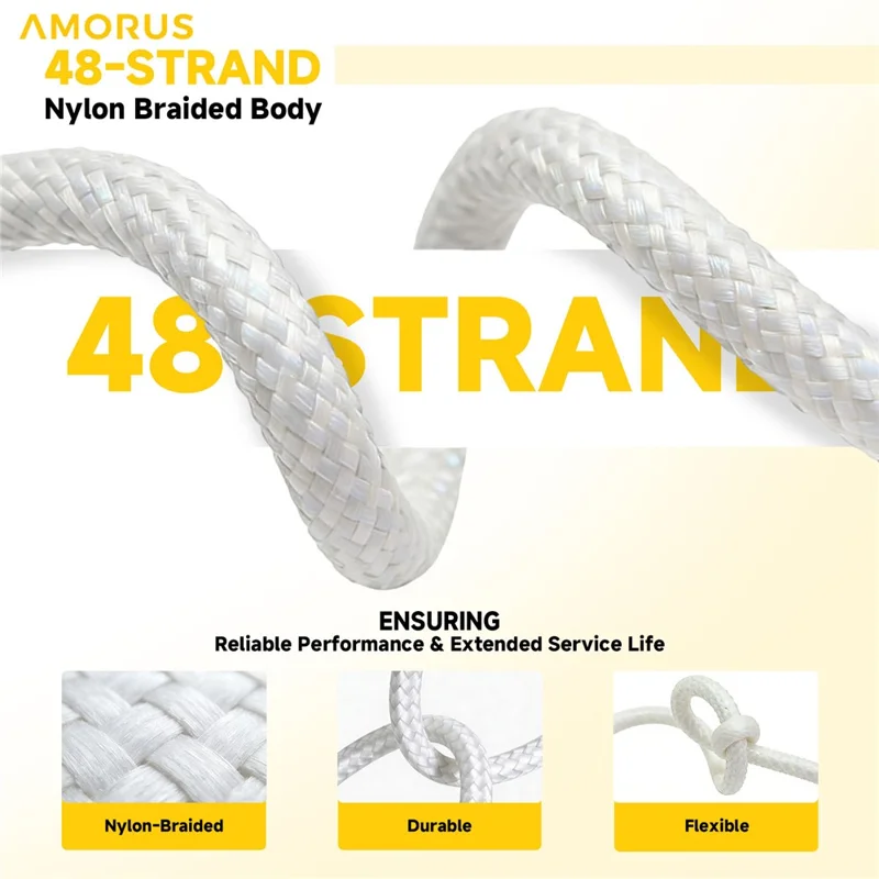 AMORUS 1m USB-A to USB-C PD 3.0 12W 2.4A Fast Charging Wire Nylon Braided Data Cable