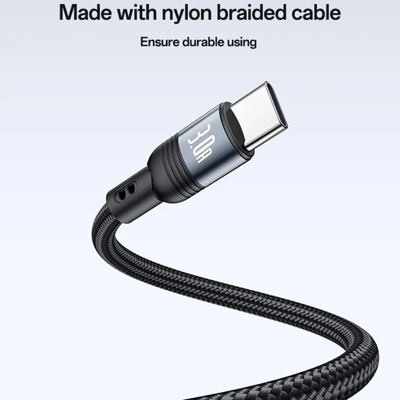 YESIDO CA203 USB-A / USB-C to iP  /  USB-C  /  Micro Fast Charging Cable Braided Charging Cord for iPhone Samsung Huawei Xiaomi
