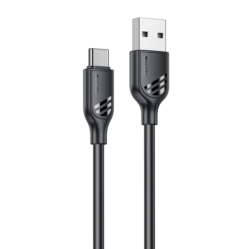 YESIDO CA126C 1 m USB-A til USB-C kabel 18 W hurtiglade data-synkroniseringskabel til Samsung / Xiaomi / Huawei - Sort