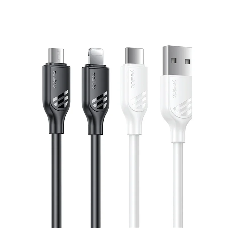 YESIDO CA126C 1 m USB-A til USB-C kabel 18 W hurtiglade data-synkroniseringskabel til Samsung / Xiaomi / Huawei - Sort