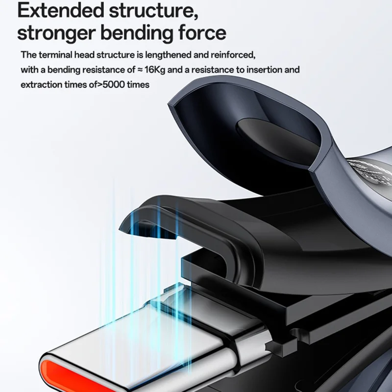 YESIDO CA202 120 cm USB-C til USB-C datakabel PD 100 W hurtiglader med OLED digital display