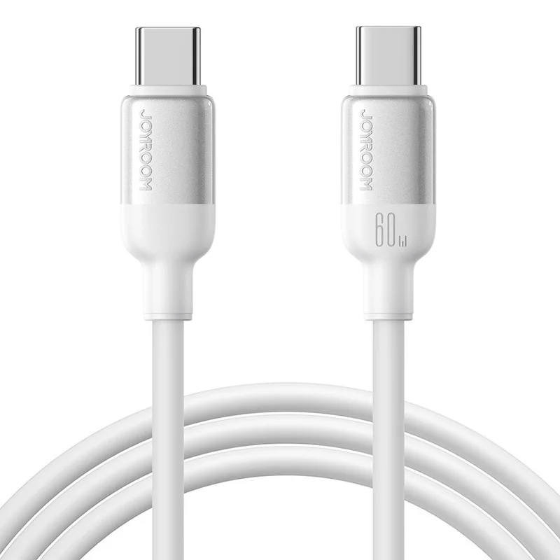 JOYROOM S-A62 1.2m USB-C to USB-C Cable 60W Fast Charging Liquid Silicone Data Cord for Phone Laptop - White
