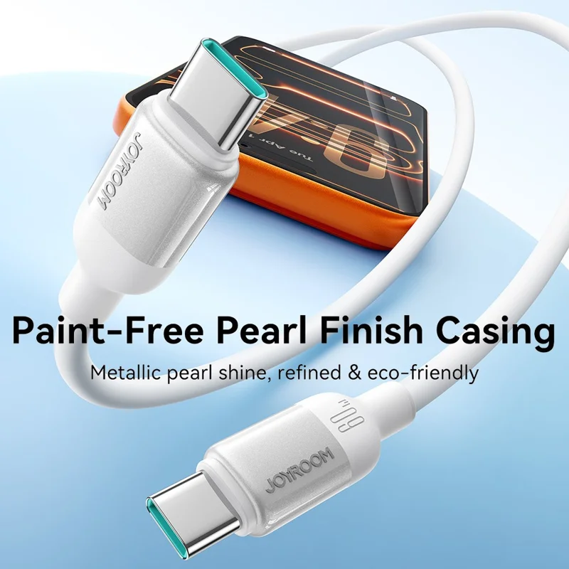 JOYROOM S-A62 1.2m USB-C to USB-C Cable 60W Fast Charging Liquid Silicone Data Cord for Phone Laptop - White