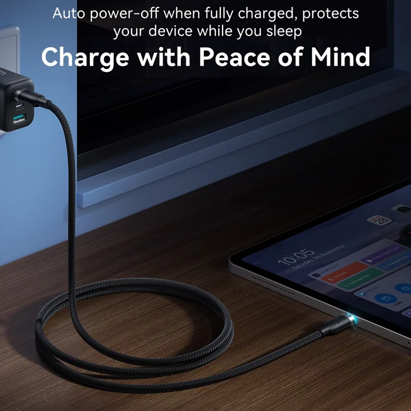 JOYROOM S-A63 1.2m USB-C to USB-C Cable 100W Fast Charging Data Cord - Black