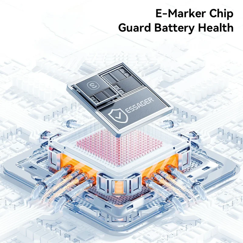 ESSAGER 0.25m 4 in 1 USB-A  /  Type-C to Type-C  /  iP Braided Data Cord PD 240W Fast Charging Cable - Grey