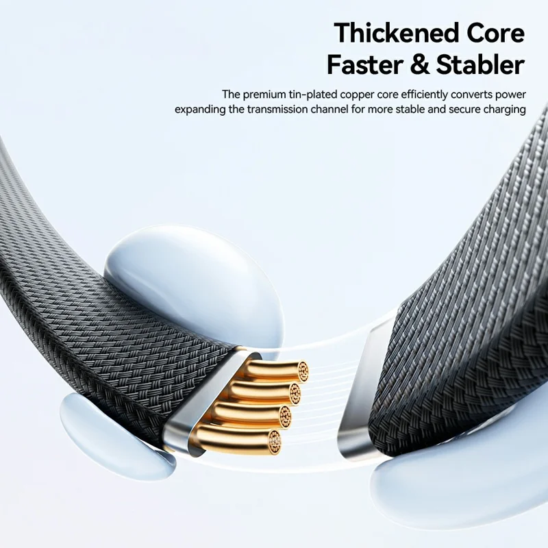 ESSAGER 1m 7A Fast Charging USB-A to Type-C L-Shape Cable with Stand for Gaming Charging - Grey