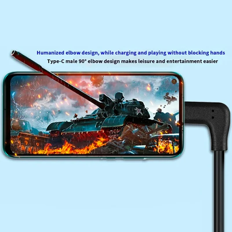 PQ102 2m For Meta Quest 2 VR Link Cable USB-A to Type-C 90 Degree Elbow PD 60W Fast Charging 10Gbps Data Transfer Cable - Black