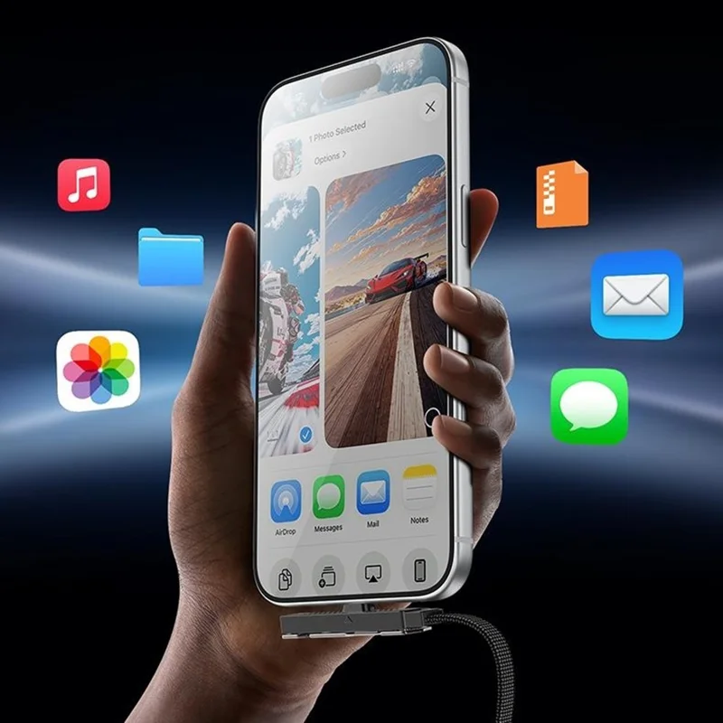 YESIDO CA207 1.2m USB-C to USB-C 90 Degree Elbow Cable 60W Fast Charging Data Cable with Stand - Tarnish+Black