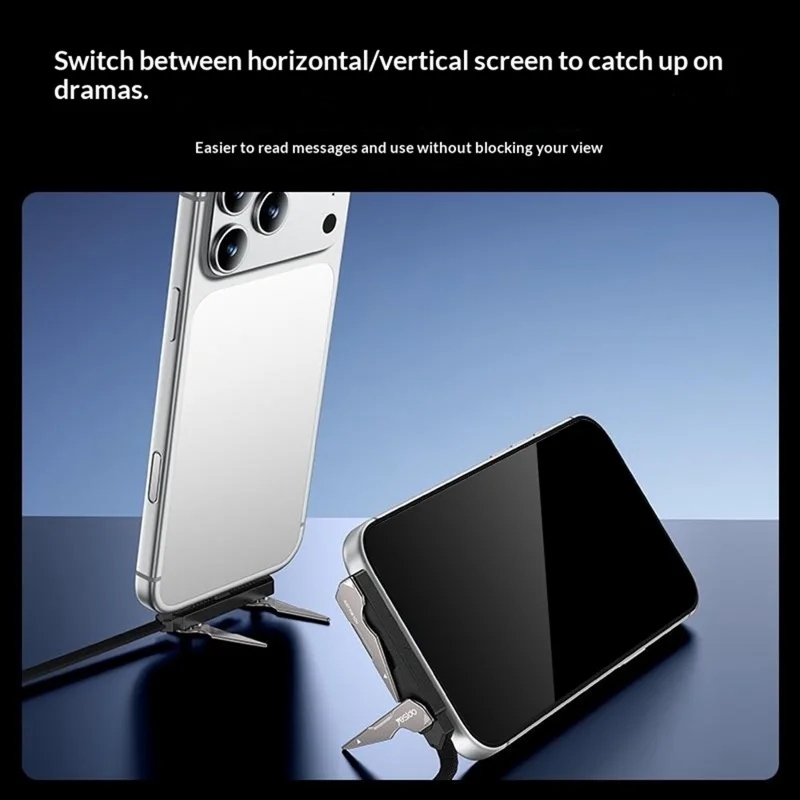 YESIDO CA207 1.2m USB-C to USB-C 90 Degree Elbow Cable 60W Fast Charging Data Cable with Stand - Tarnish+Black