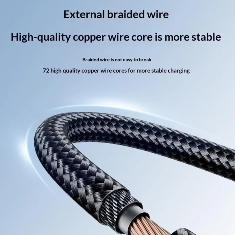 YESIDO CA204M 1m USB A to Micro USB Cable 18W Fast Charging Braided Data Cable for Samsung / Xiaomi / Motorola - Tarnish Grey