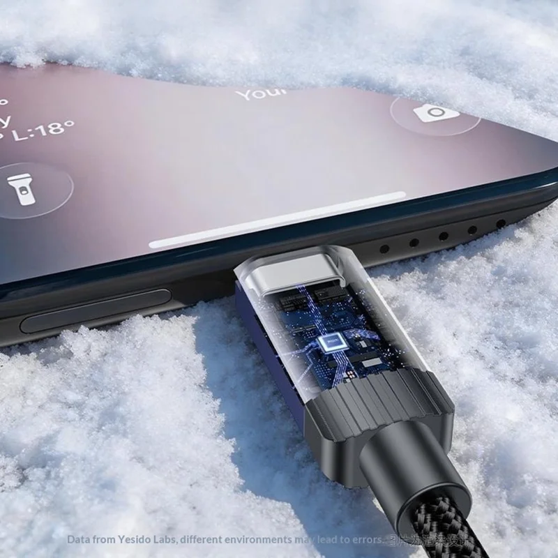 YESIDO CA204C 1m USB-A to Type-C Cable 18W Fast Charging 480Mbps Data Transfer Wire - Tarnish Grey