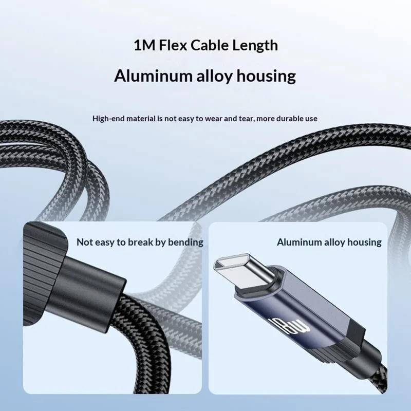 YESIDO CA204C 1m USB-A to Type-C Cable 18W Fast Charging 480Mbps Data Transfer Wire - Tarnish Grey