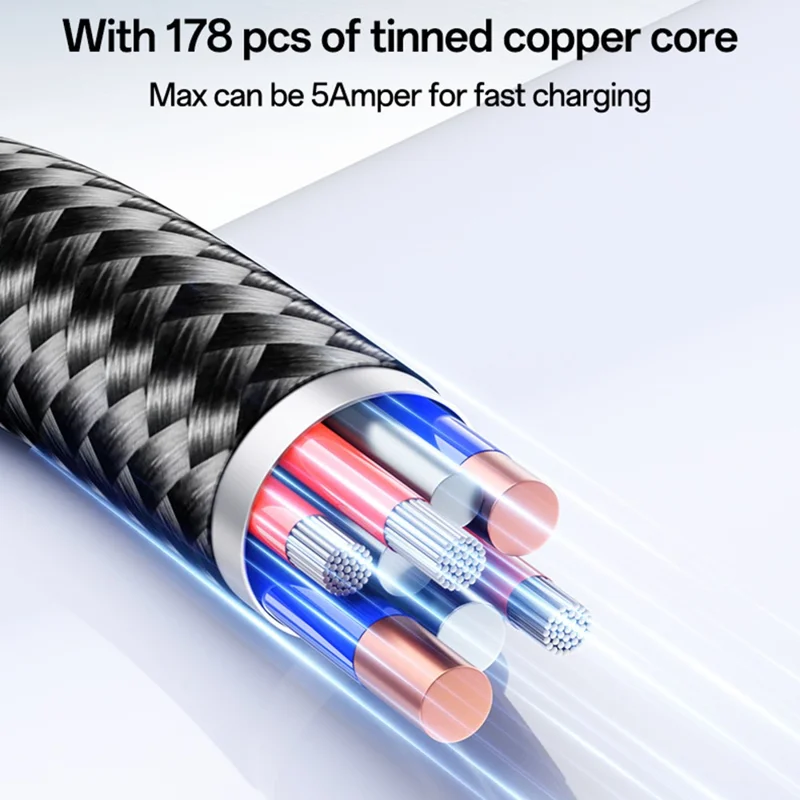 YESIDO CA212 1.2m 140W Fast Charging Braided Type-C to Type-C Cable for Phone Tablet