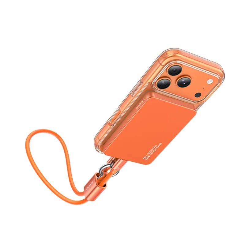 USAMS SJ784 U97 0,3 m 60 W Typ-C auf Typ-C Lanyard-Kabel Schnelllade- und Datenkabel Armband - Orange