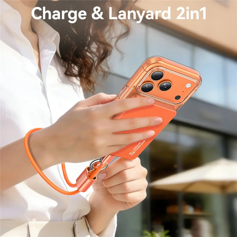 USAMS SJ784 U97 0,3 m 60 W Typ-C auf Typ-C Lanyard-Kabel Schnelllade- und Datenkabel Armband - Orange