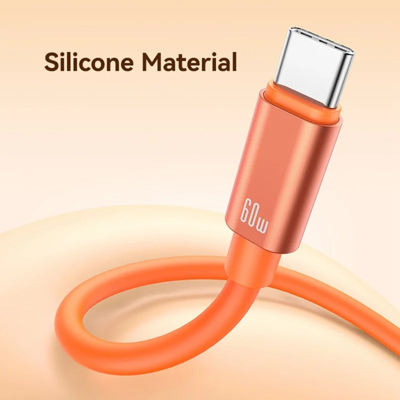 USAMS SJ784 U97 0,3 m 60 W Typ-C auf Typ-C Lanyard-Kabel Schnelllade- und Datenkabel Armband - Orange