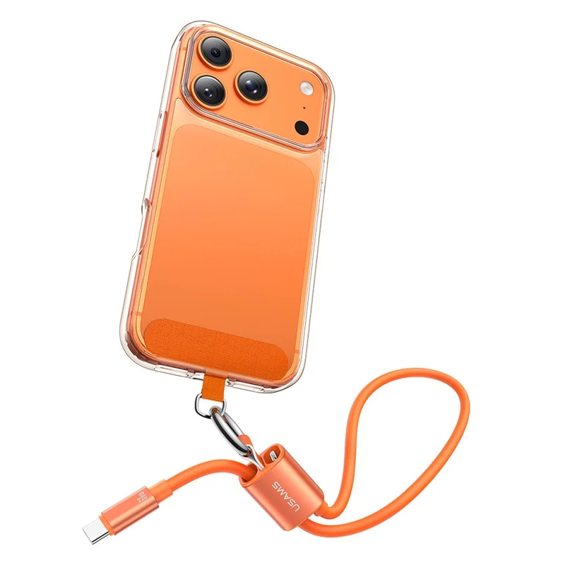 USAMS SJ784 U97 0,3 m 60 W Typ-C auf Typ-C Lanyard-Kabel Schnelllade- und Datenkabel Armband - Orange