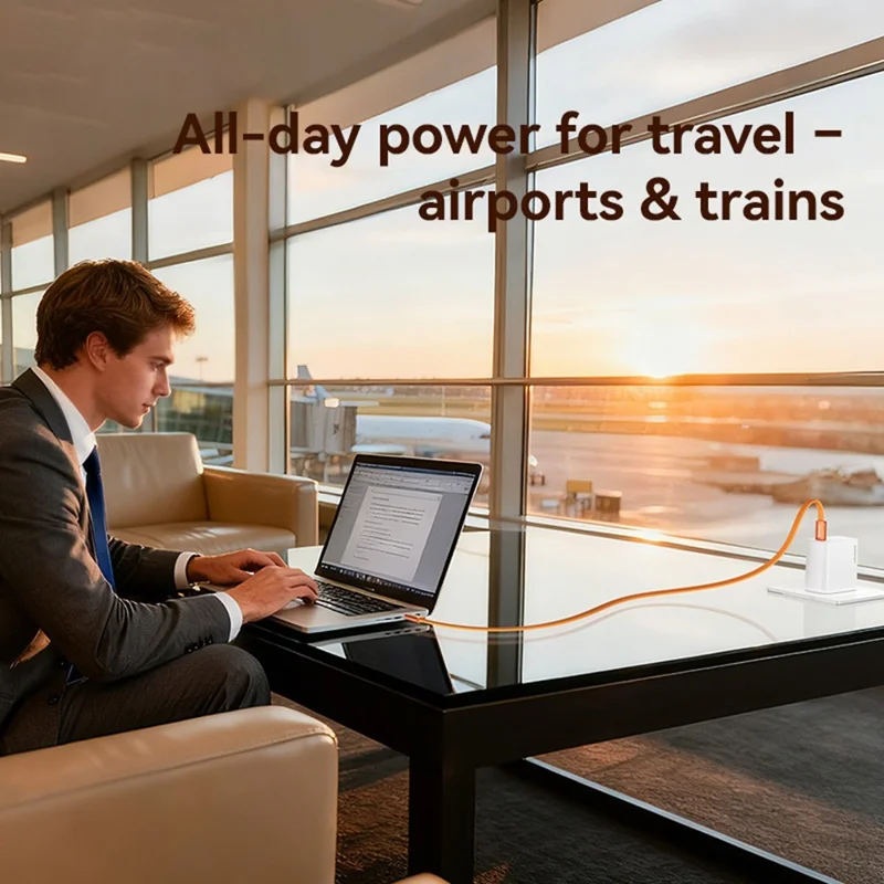 USAMS SJ783 U96 1.2m USB-C to USB-C Cable PD 60W Fast Charging Ultra Slim Braided Data Cable - Orange