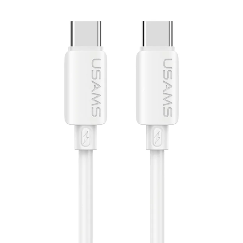 USAMS SJ787 U98 1m USB-C to USB-C Cable PD 60W Fast Charging Silicone Data Cable - White