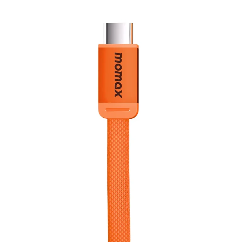 MOMAX DC88 1m 100W USB-C to USB-C Magnetic Braided Cable Flat Charging Data Cable for MacBook iPhone Huawei iPad Samsung - Orange