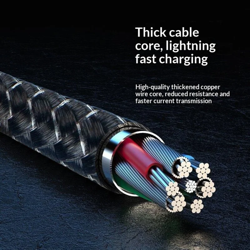 1 м 2 в 1, USB-C на iP / USB-C, кабель быстрой зарядки PD 60 Вт, нейлоновый плетёный кабель для передачи данных — чёрный