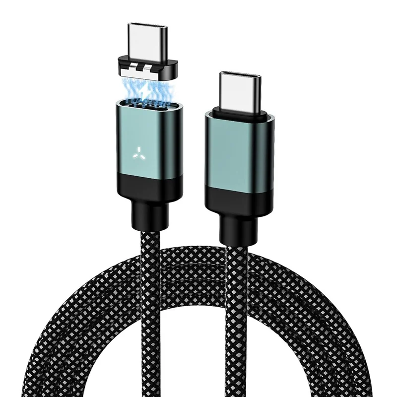 1.2m Magnetic Data Cable Type-C PD 65W Fast Charging Nylon Braided Cable for Xiaomi Huawei Apple