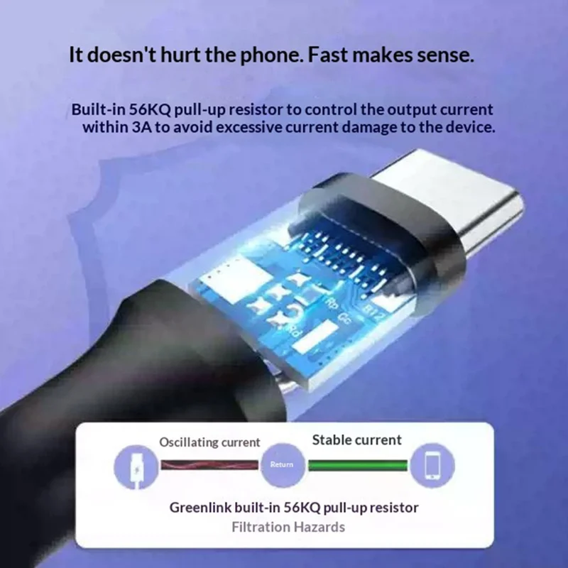 UGREEN US287 60118 2m USB-A to Type-C Cable 3A Fast Charging Data Cable for Phone Tablet - Black