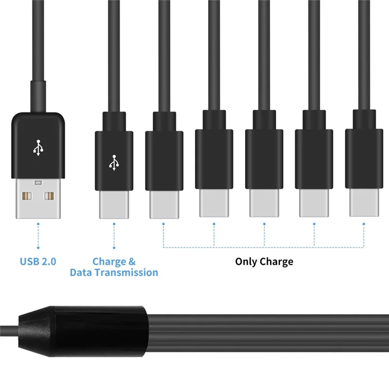 1.5m 6-in-1 USB-A to 6 USB-C Splitter Cable Multi-Device Charging Cable Data Transfer Cable for Phones Tablets