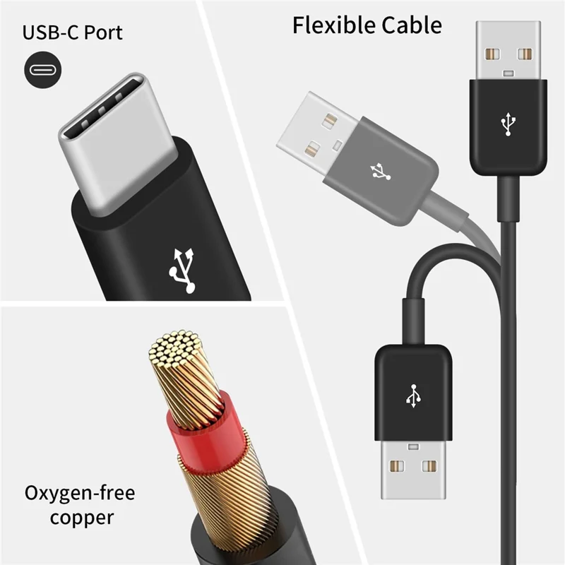 0.5 м 6-в-1 USB-A на 6 USB-C кабель-разветвитель, кабель для одновременной зарядки нескольких устройств, кабель для передачи данных для смартфонов, планшетов