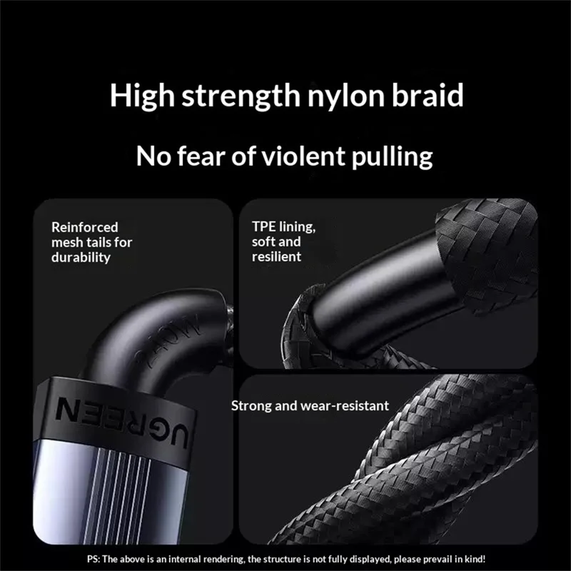 UGREEN L532 65907 1m USB-C to USB-C Cable PD 3.1 240W Fast Charging Nylon Braided Data Cable