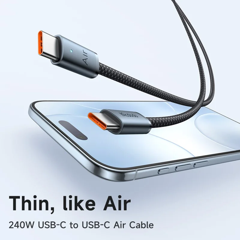 MCDODO CA-708 1.2m USB-C to USB-C Air Cable 240W Fast Charging Cord for MacBook / iPhone - Black