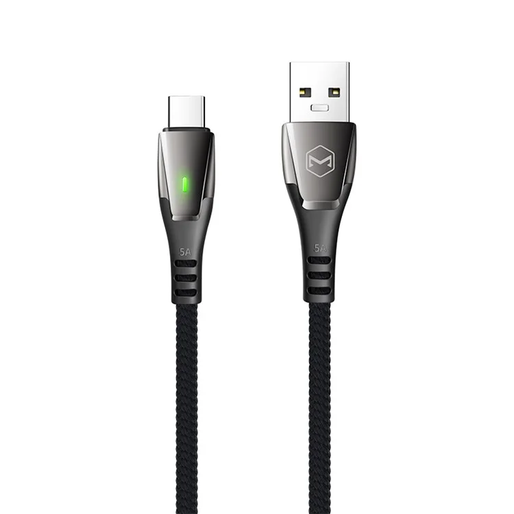 MCDODO for iPhone 15 Series 1.5M Smart Auto Disconnect Nylon Braided USB Type-C Data Charger Cable for Samsung Huawei - Black