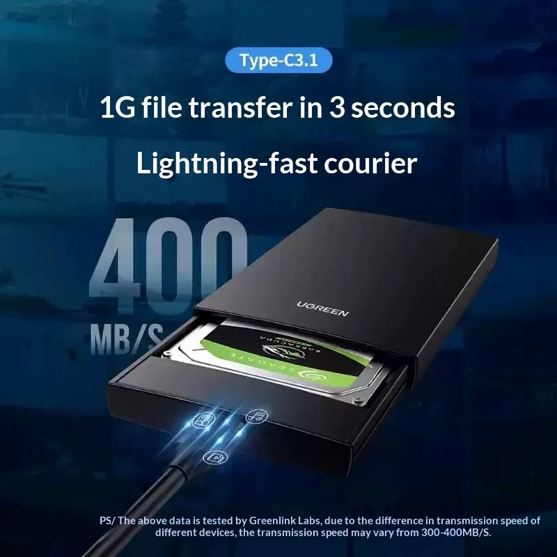 UGREEN 90996 50cm Type-C to Micro-B USB 3.0 Cable 3A Fast Charging 5Gbps Data Transfer Wire for External Hard Drive - Black