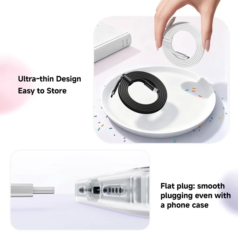 ESSAGER ES-X85 1m USB-C to USB-C Cable 100W PD Fast Charging 480Mbps Transfer Data Cable - Black