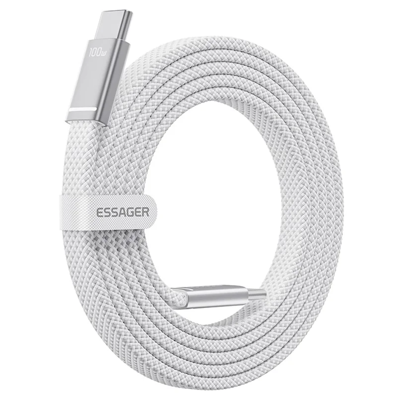 ESSAGER ES-X85 1m USB-C to USB-C Cable 100W PD Fast Charging 480Mbps Transfer Data Cable - White