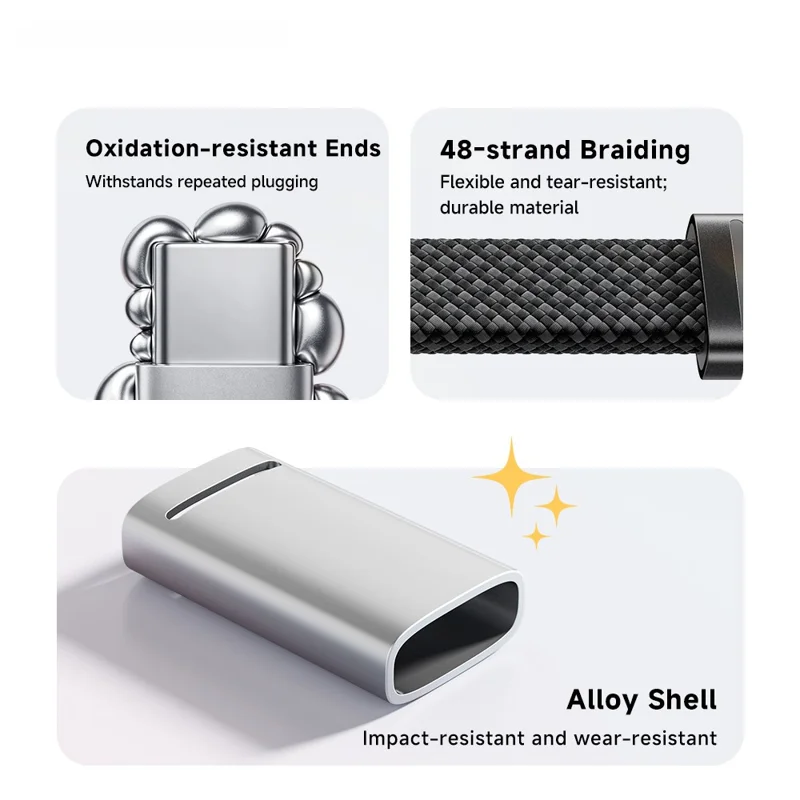 ESSAGER ES-X85 1m USB-C to USB-C Cable 100W PD Fast Charging 480Mbps Transfer Data Cable - White