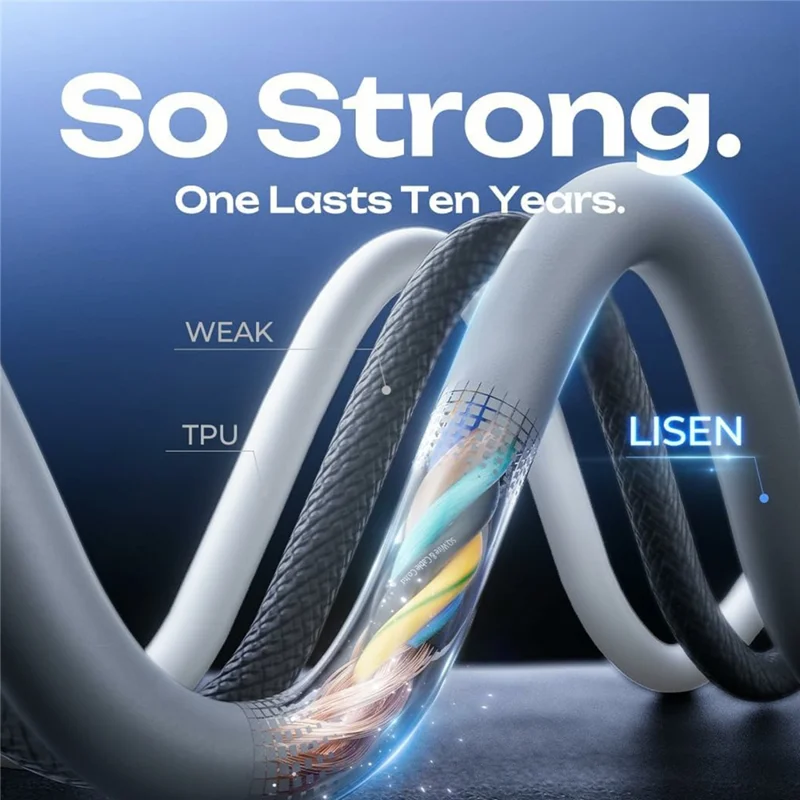 LISEN 240W 2m 4-in-1 USB Cable USB-A  /  USB-C to USB-C  /  iP (5-14) Silicone Fast Charging Date Cable for iPhone Huawei Samsung Xiaomi - Grey