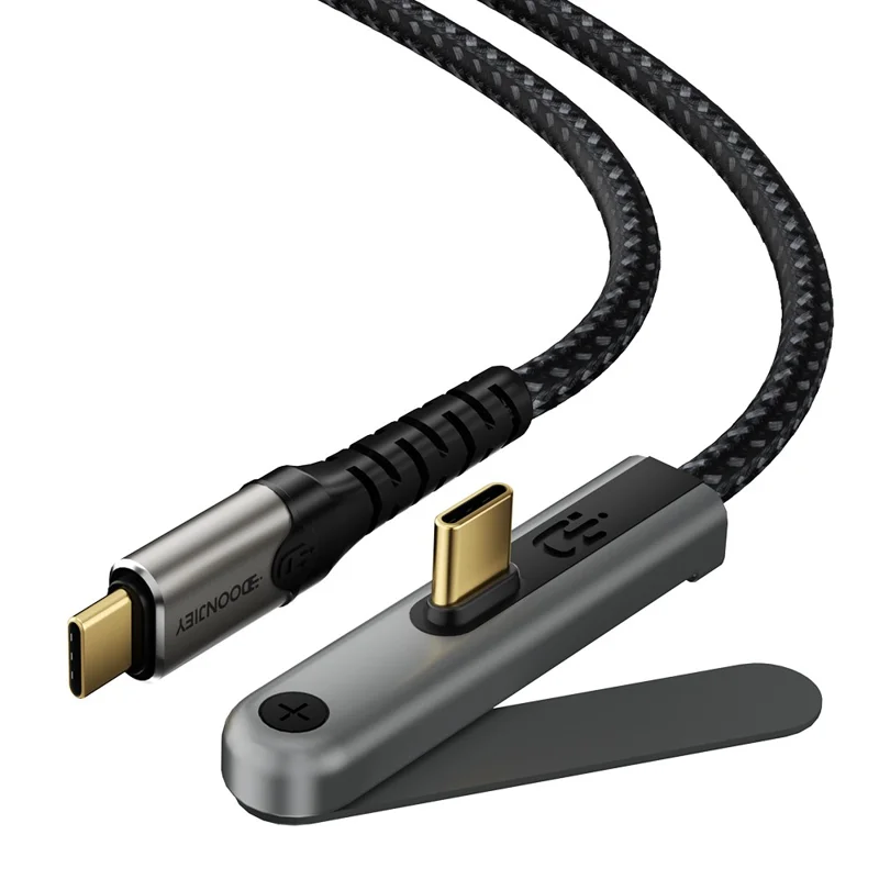 Câble USB-C vers USB-C DOONJIEY 2 m, charge rapide PD 100 W, câble de données 4K / 60 Hz 20 Gbps avec support téléphonique