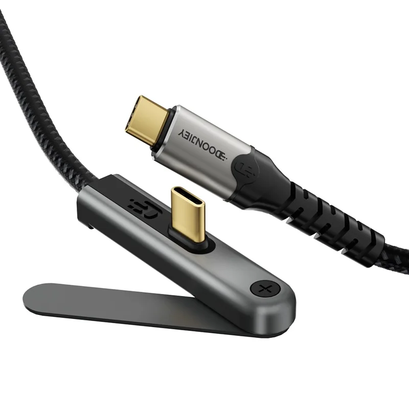 Câble USB-C vers USB-C DOONJIEY 2 m, charge rapide PD 100 W, câble de données 4K / 60 Hz 20 Gbps avec support téléphonique