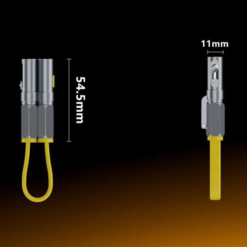 JX4 / 1-01 22cm 240W USB-C Cable with Hidden Blade Lighter Portable 4-in-1 Multifunctional Charging Data Cable for Outdoor Emergency - Yellow
