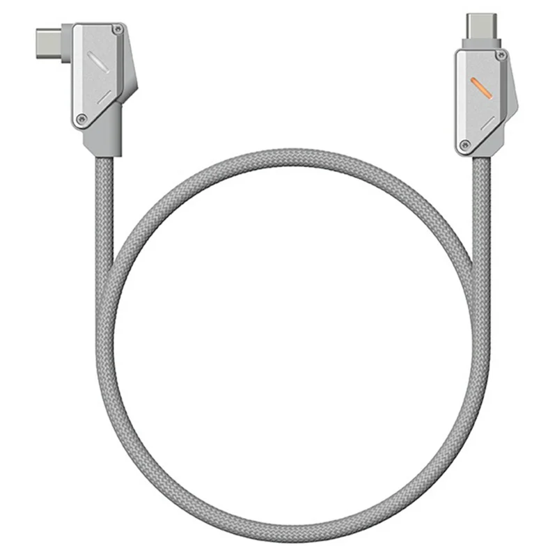 كابل AULUMU M07 بطول 2 متر و240 واط USB-C إلى USB-C، كابل شحن سريع، هيكل من سبائك الألمنيوم - فضي