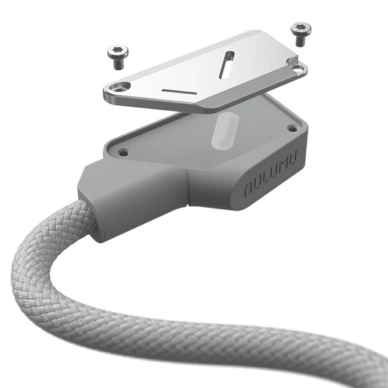 كابل AULUMU M07 بطول 2 متر و240 واط USB-C إلى USB-C، كابل شحن سريع، هيكل من سبائك الألمنيوم - فضي