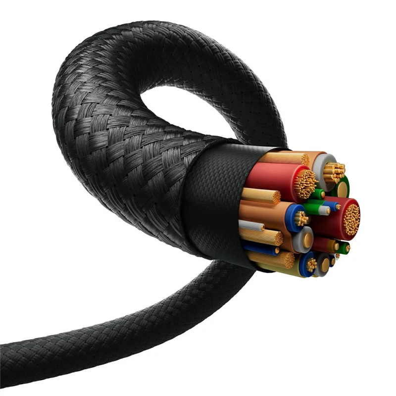 Câble AULUMU M07 2 m 240 W USB-C vers USB-C 40 Gbps Câble de charge rapide et de données, construction en fibre de carbone - Noir