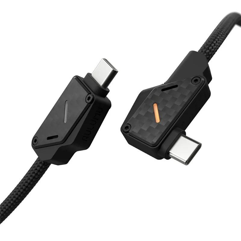 Câble AULUMU M07 2 m 240 W USB-C vers USB-C 40 Gbps Câble de charge rapide et de données, construction en fibre de carbone - Noir