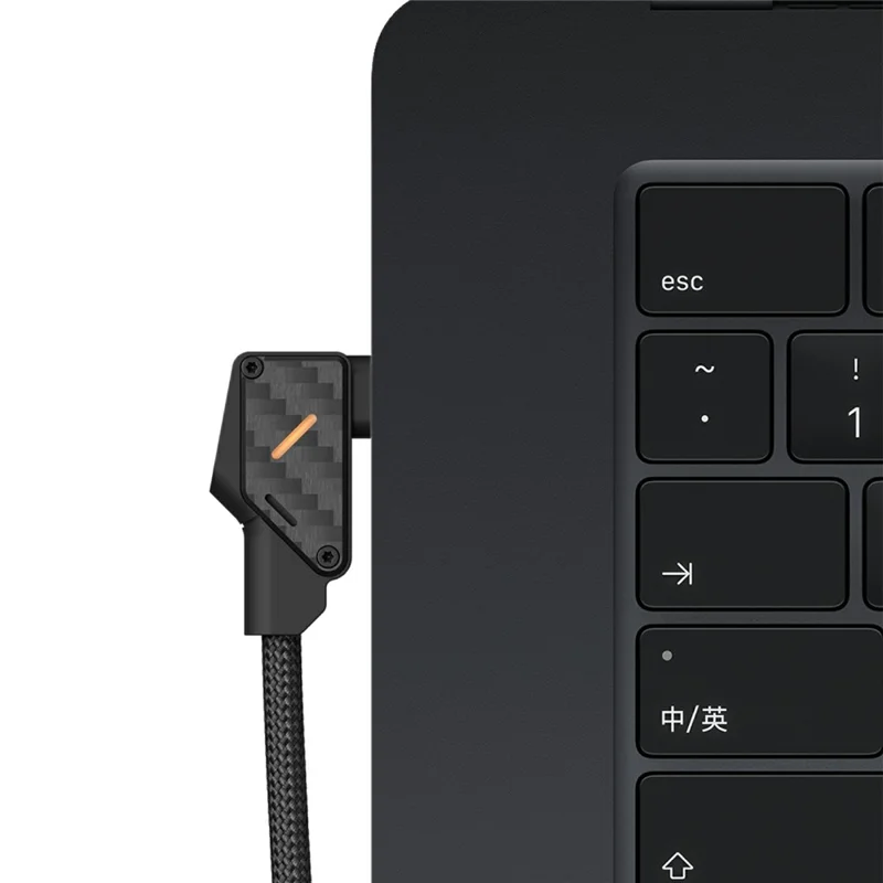 Câble AULUMU M07 2 m 240 W USB-C vers USB-C 40 Gbps Câble de charge rapide et de données, construction en fibre de carbone - Noir